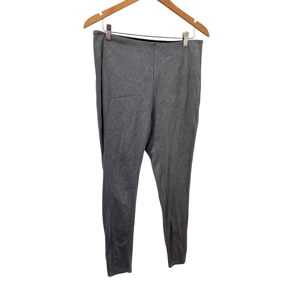 Lysse Leggings Women XL Grey Excellent Faux Suede Python Snakeskin Boho Y2K Pant